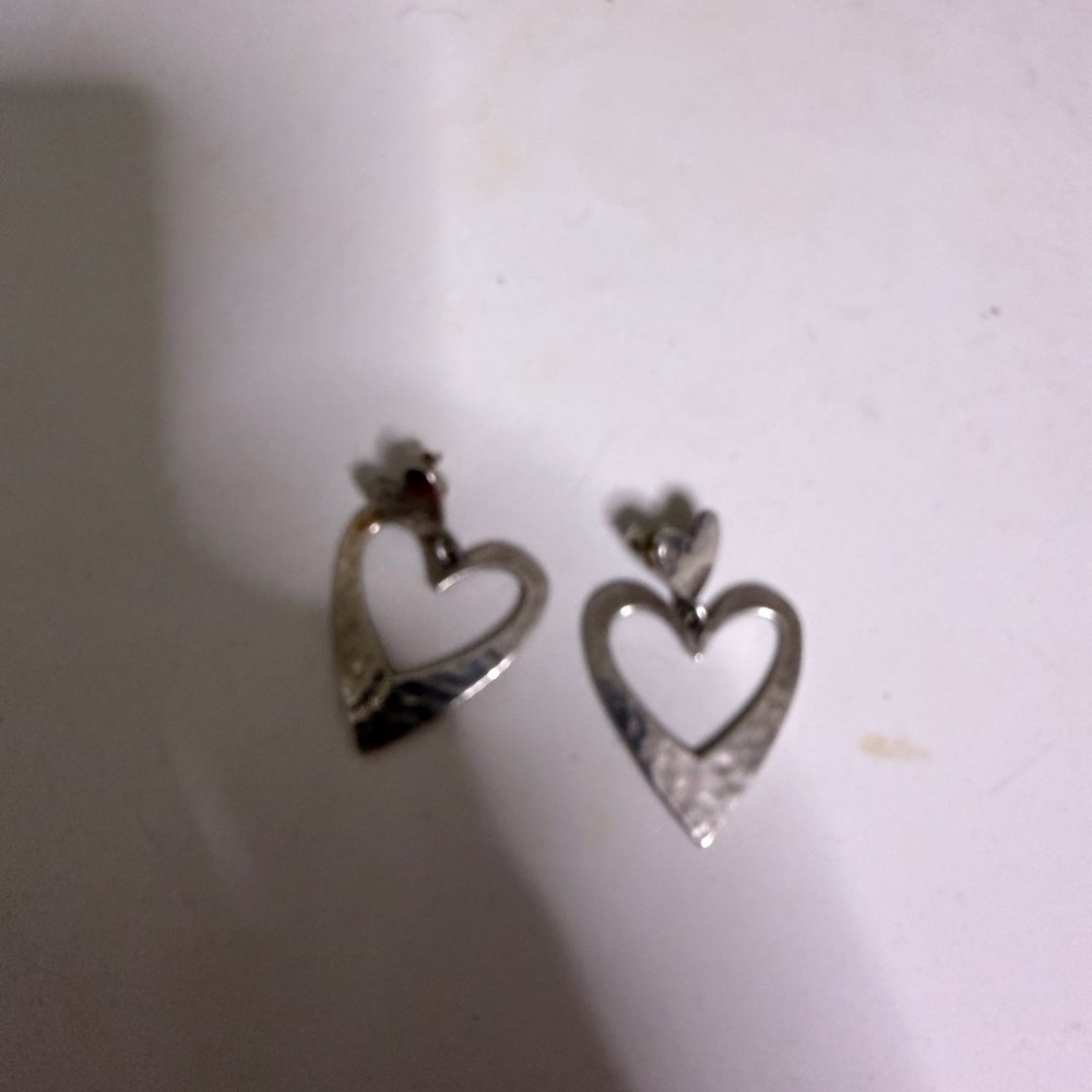 Silver Heart Earrings - Picture 4 of 4
